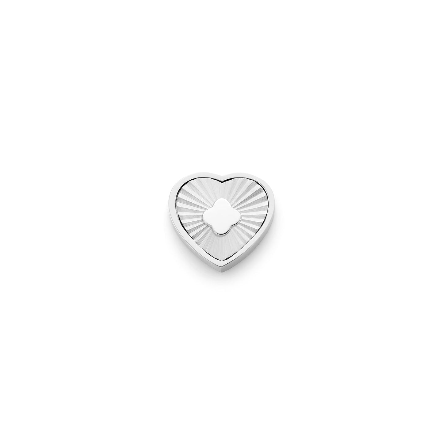 Textured Heart Charms (Silver) - Clover