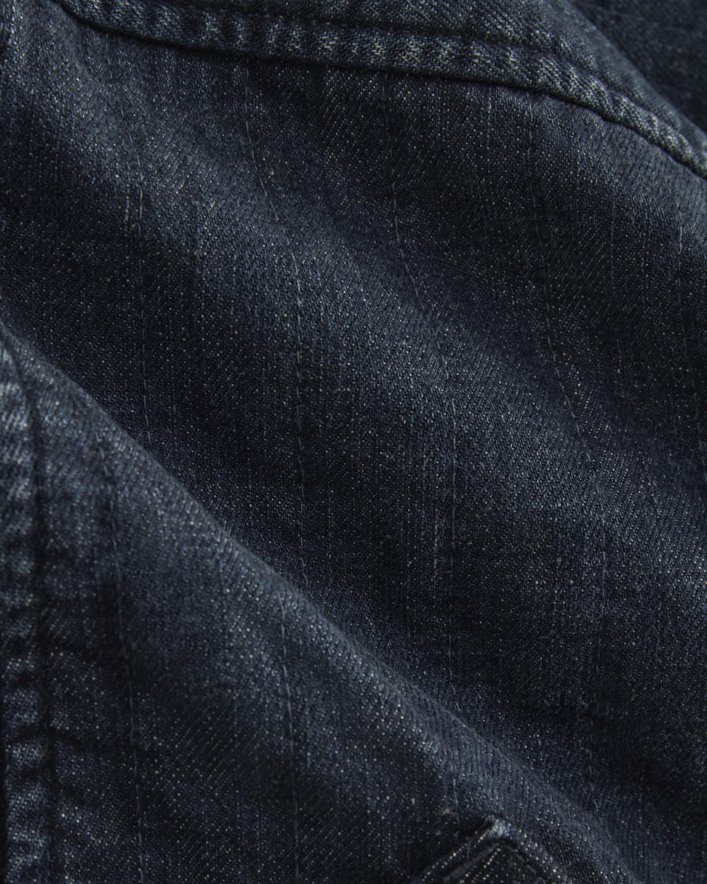 Denim Quilted Barrel Jacket | Midnight
