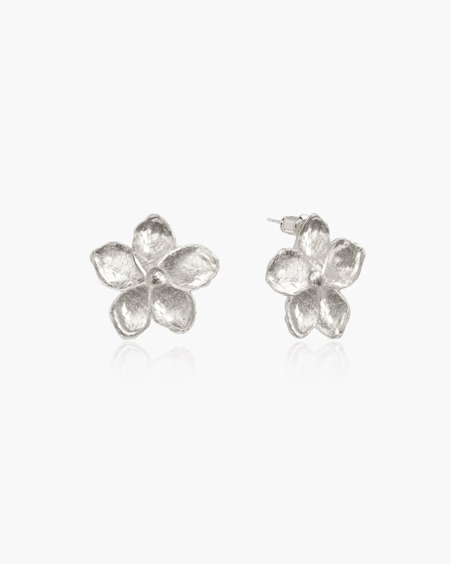 Gold Textured Floral Earrings
