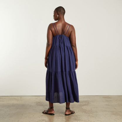 The Billow Tiered Maxi Dress |  Navy