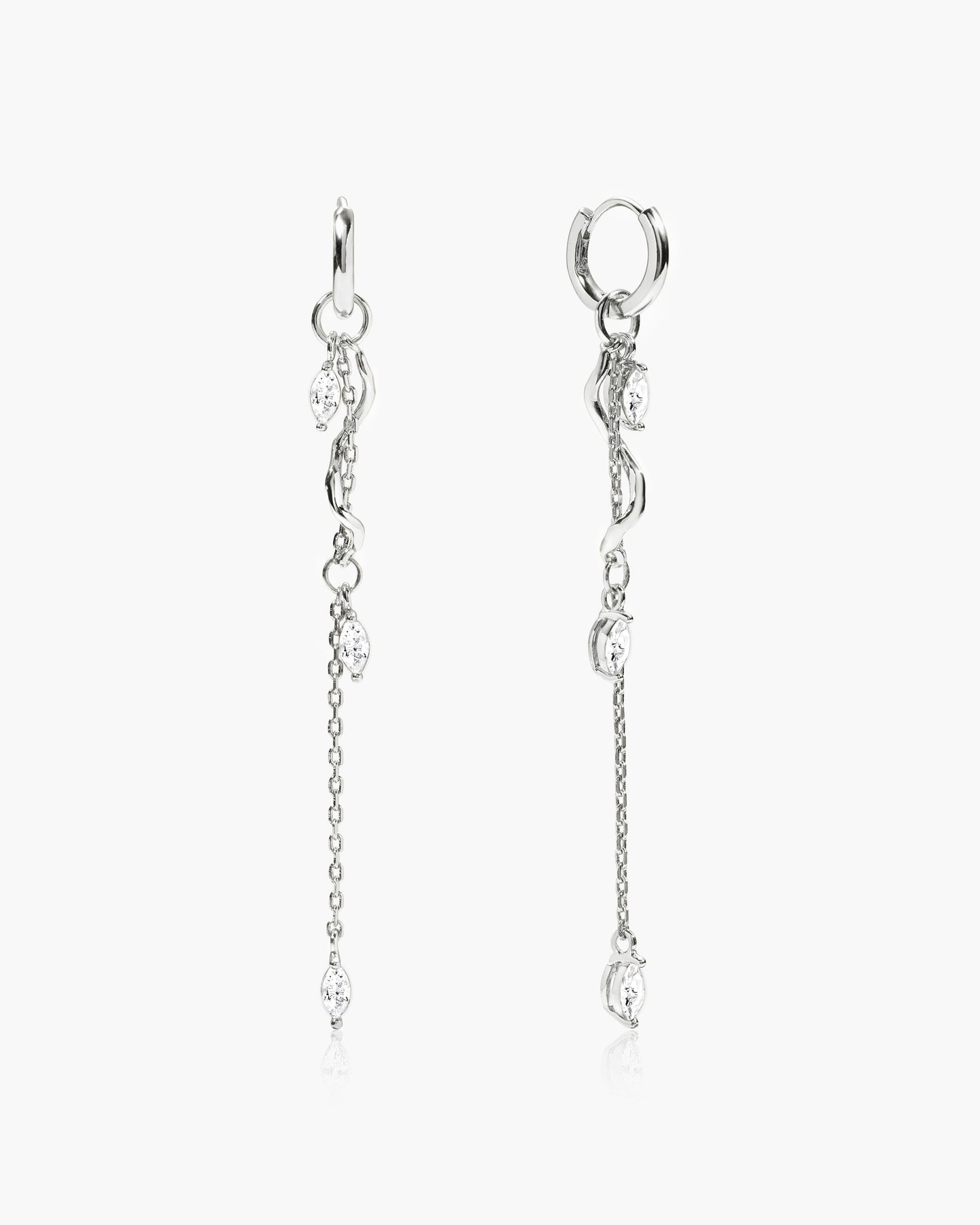 Aria Vine Drop Earrings in Silver