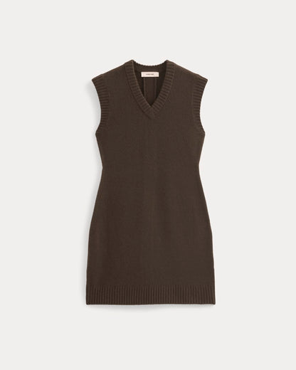 Sweater Mini Dress in Luxe Merino | Coffee Bean