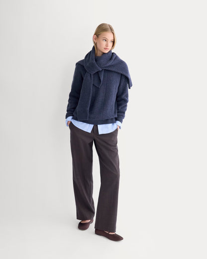 Cashmere Herringbone Sweater | Indigo