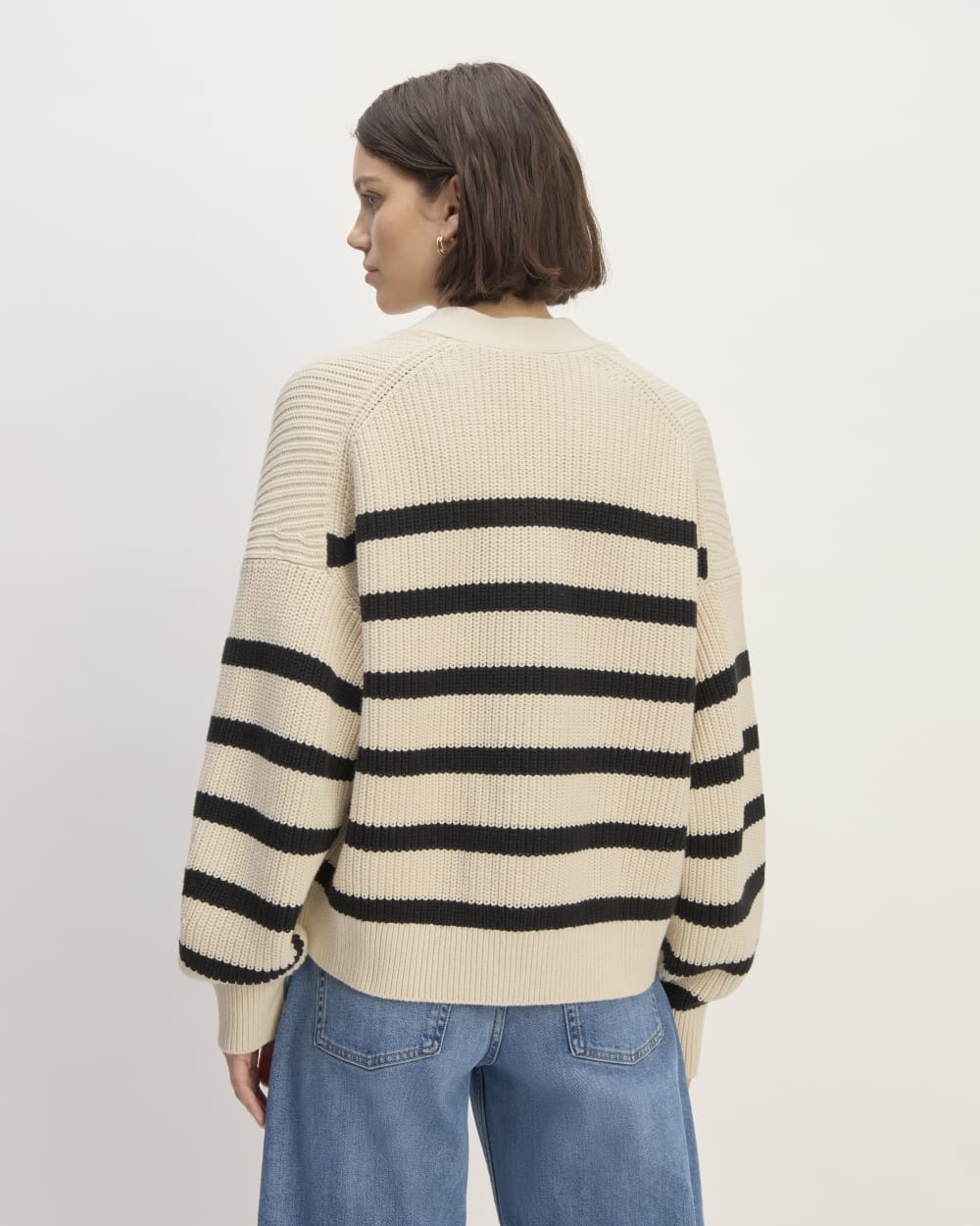 The Boxy Cardigan in Everyday Cotton | Canvas / Black