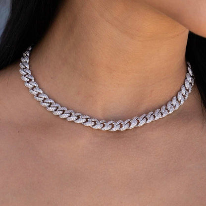 Diamond Cuban Necklace + Bracelet Gift Bundle in White Gold - 8.5mm
