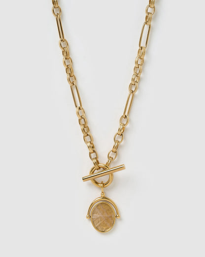 Delilah Spinner Necklace - Rose Quartz
