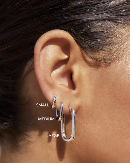 Link-Up Silver Hoop Huggies - Medium