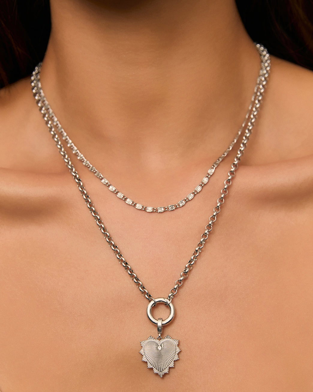 Evie Heart Charm - Silver