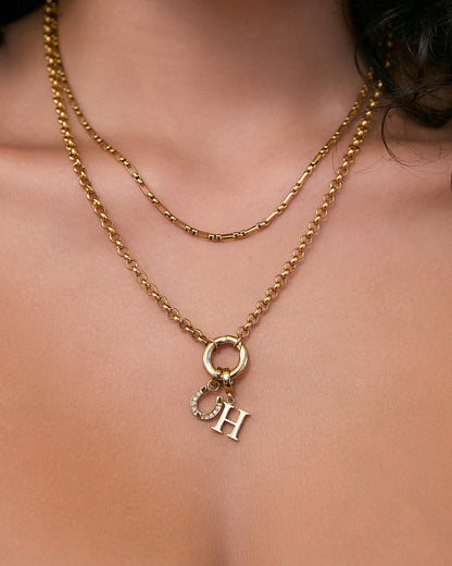 Circle Charm Necklace - Gold