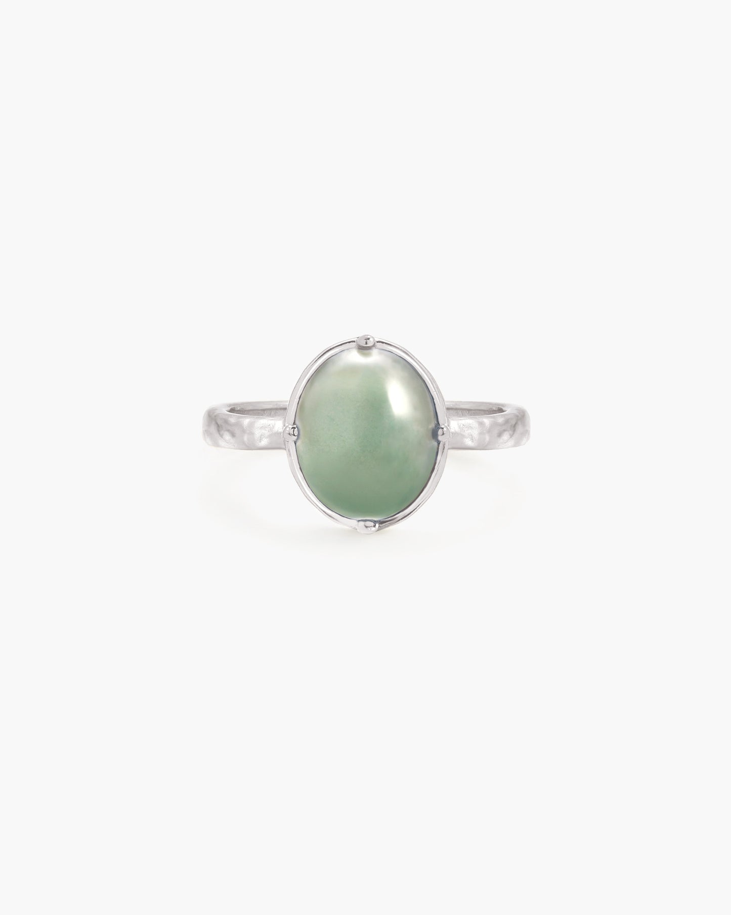 Green Aventurine Ring in Silver
