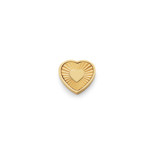 Textured Heart Charms (Gold) - Heart