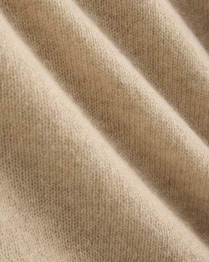 Cashmere Cropped Cardigan | Heather Light Camel