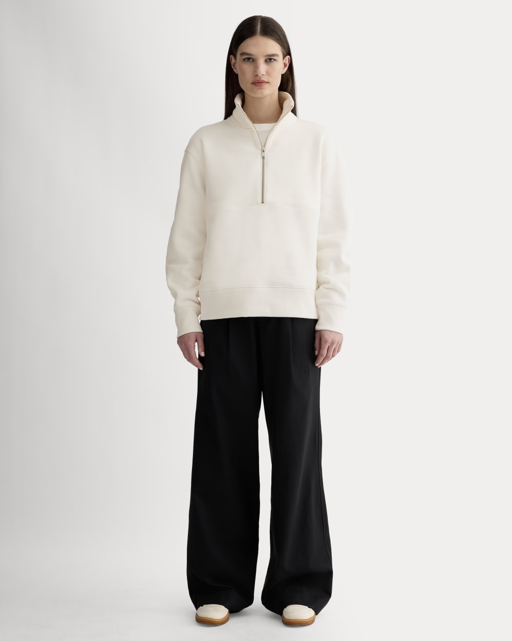 Luxe Fleece Half-Zip Sweatshirt | Bone