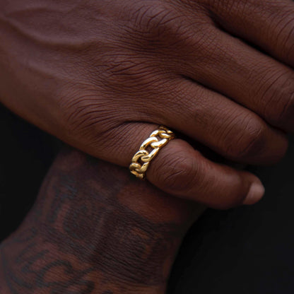 Cuban Band Ring in Yellow Gold