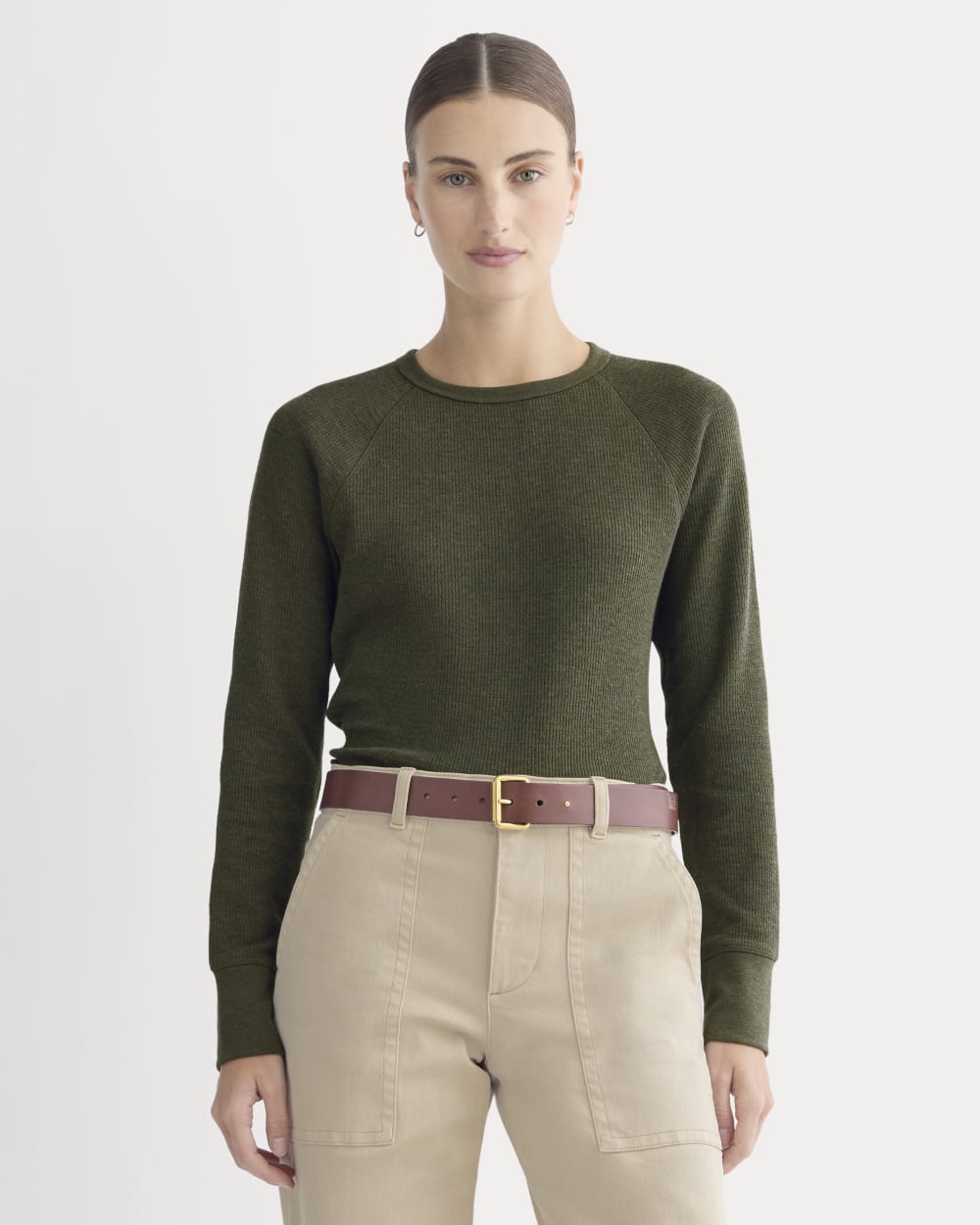 Slim-Fit Crew in Cozy Waffle | Heather Beech