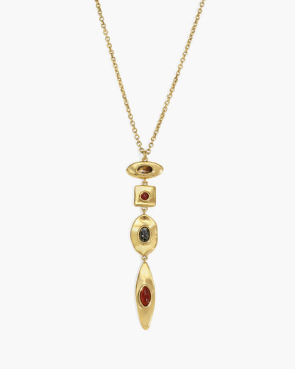 Petra Multi-Stone Drop Necklace in Gold