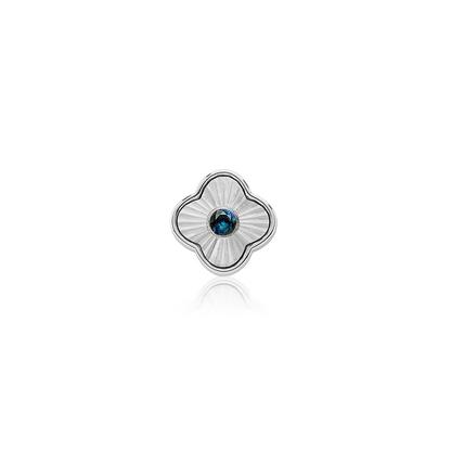 Textured Clover Charms (Silver) - Birthstones