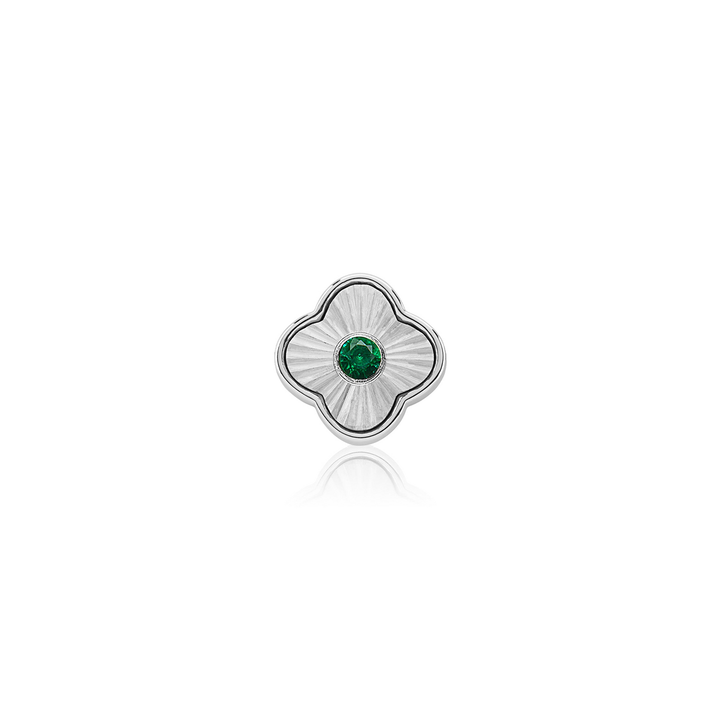 Textured Clover Charms (Silver) - Birthstones
